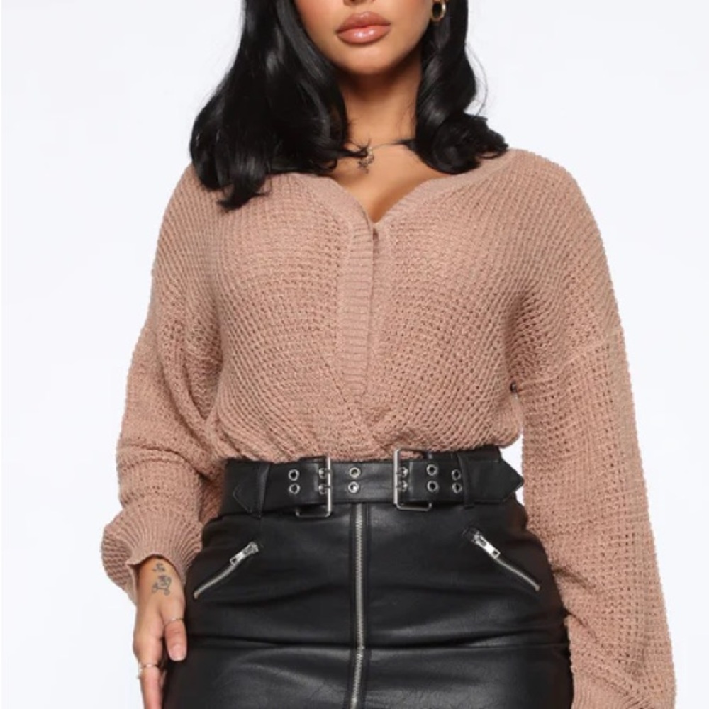 Getting To Know Me Knot Sweater-  Tan